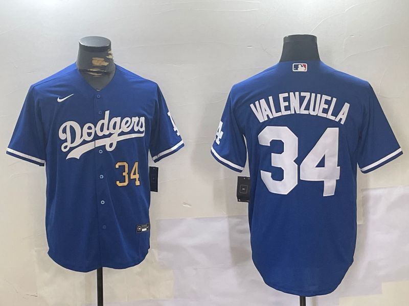 Men Los Angeles Dodgers #34 Valenzuela Blue Game 2024 Nike MLB Jersey style 11204->los angeles dodgers->MLB Jersey